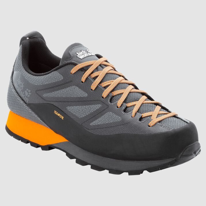 Jack Wolfskin Mens Scrambler 2 Texapore Low Hiking Shoes Black/Orange 472935LJN